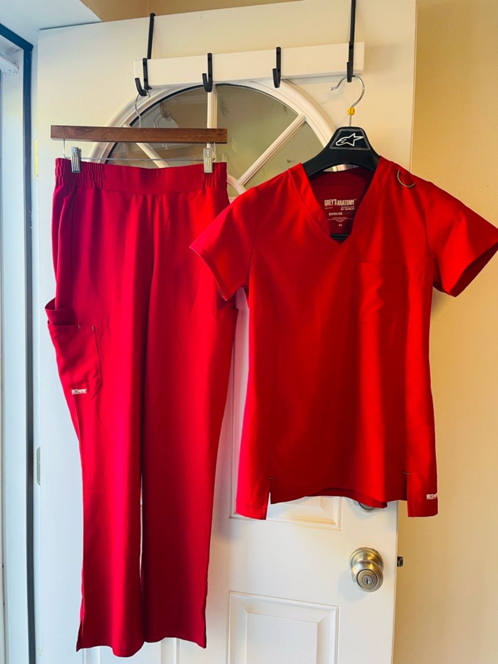 Grey's Anatomy Evolve Stretch Red scrub set